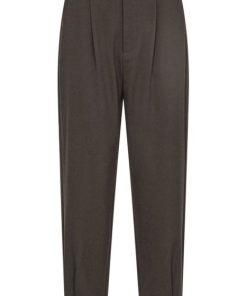CMTAILOR - HIGH-WAISTED ANKLE PANTS IN BROWN
