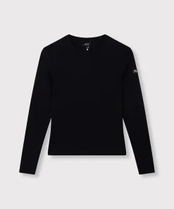 Alternative view of ALIX THE LABEL | RIB LONGSLEEVE T-SHIRT - black