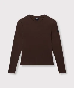 Alternative view of ALIX THE LABEL | RIB LONGSLEEVE T-SHIRT - warm brown