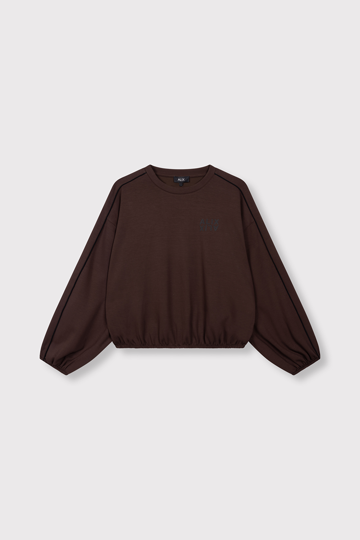 ALIX THE LABEL | PIPING SWEATER - warm brown - Afbeelding 3