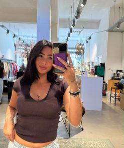 V-NECK KNIT | Brown