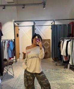 SHIRT OFF-SHOULDER | beige