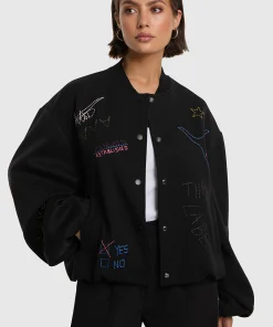 ALIX THE LABEL | ARTWORK BOMBER - zwart