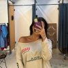 SHIRT OFF-SHOULDER | beige - Afbeelding 3